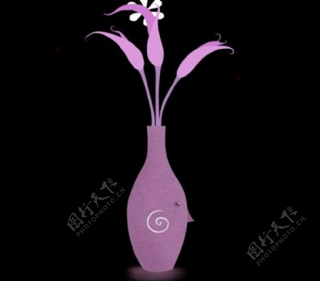 紫色花瓶图片