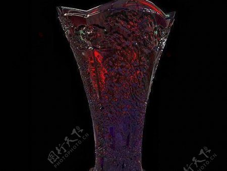 广阔浮雕玻璃花瓶vases34