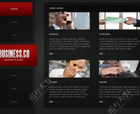 经典红色企业工作网站动画模板