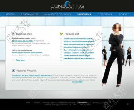 蓝色商务网页动画模板