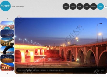唯美大桥网页动画模板