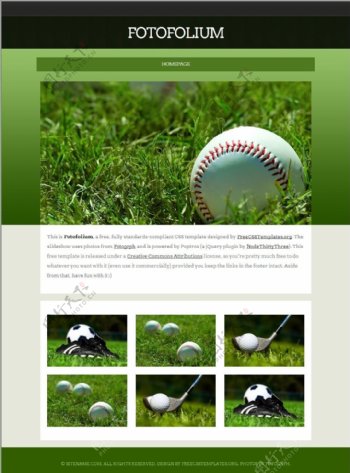 高尔夫绿荫图片信息网站模板
