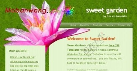甜蜜花园BLOG网页模板
