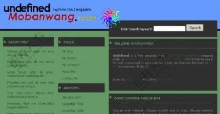 个性布局BLOG信息网页模板
