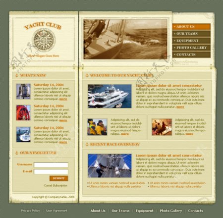 游艇俱乐部网站模板