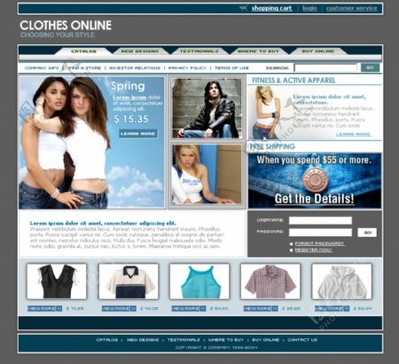 时尚服饰企业在线网页模板
