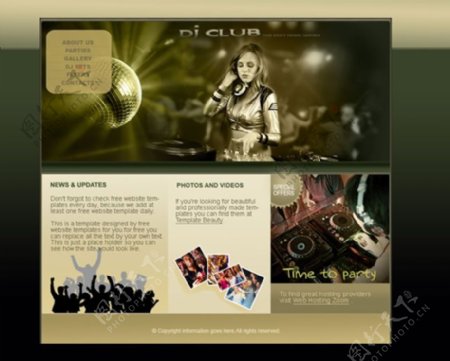 欧美音乐DJ网站模板psd素材