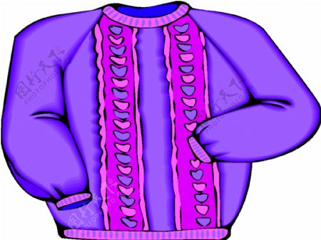 紫色调圆领服饰设计