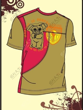 男装tshirt印花设计澳洲树熊图片