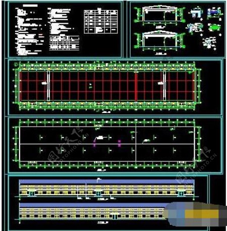 钢屋架厂房结构cad建筑施工图纸