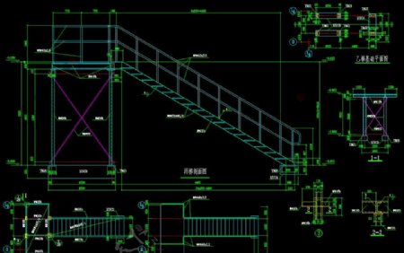 钢结构厂房楼梯栏杆详图