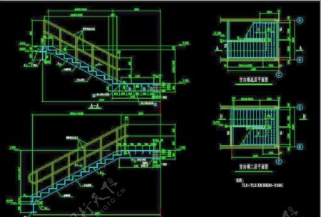 钢结构工程室内楼梯结构图