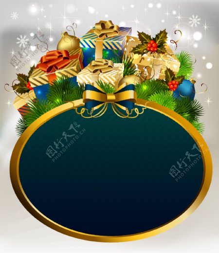金色圈圈圣诞背景图片
