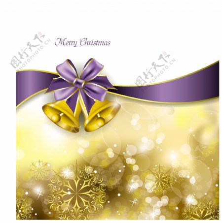 金色铃铛圣诞背景图片