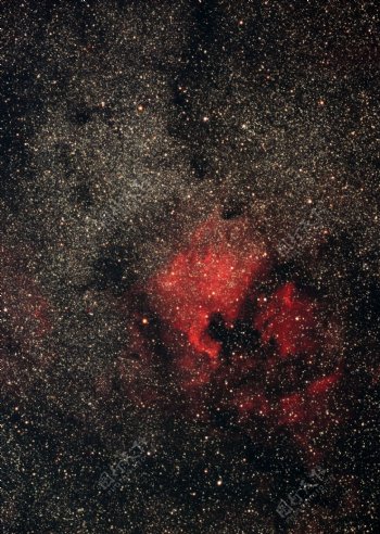 浩瀚的星空繁星和红色星云