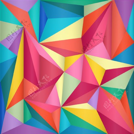 彩色三角几何形状背景