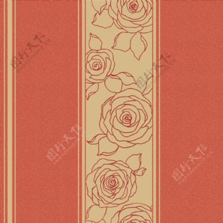 红色玫瑰花竖条纹壁纸素材下载