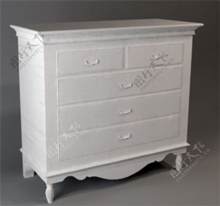 古典白色柜子3模型素材