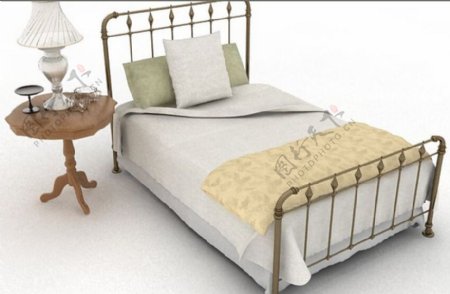 床单很漂亮的单人床模型