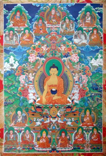 西藏日喀则唐卡佛教佛法佛经佛龛唐卡全大藏族文化04图片