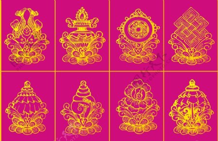 佛教图案西藏八宝图片