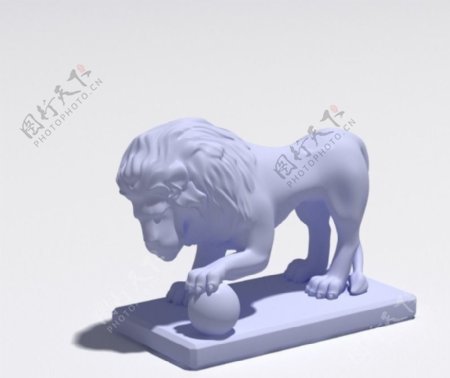 雕刻石狮子3D模型