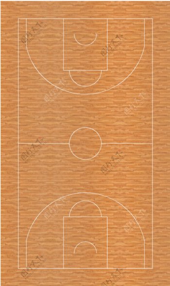 枫木纹标准篮球场