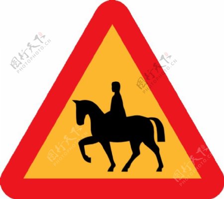 骑马的道路标志的剪贴画