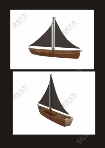 小帆船3d模型