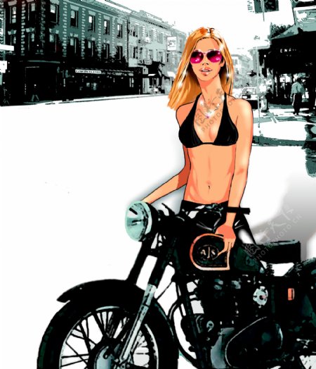 骑单车的女郎漫画