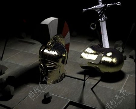 头盔和剑模型