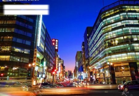 日本城市繁华夜景图片