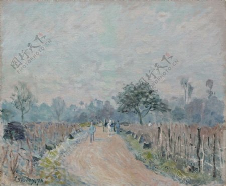 AlfredSisleyTheRoadofPrunayatBougival1874法国画家阿尔弗莱德西斯莱alfredsisley印象派自然风景天空油画装饰画