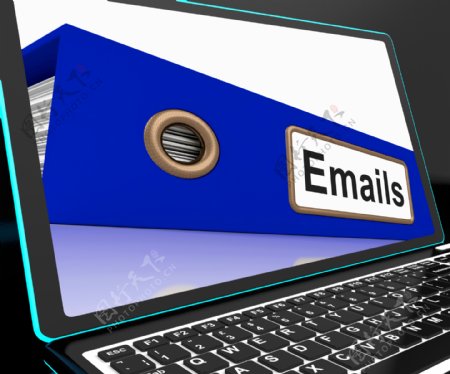 邮件文件上的笔记本电脑显示的在线通信