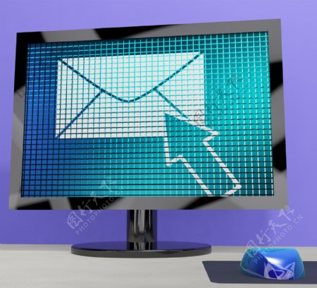 在屏幕上显示的邮件或联系电子邮件图标