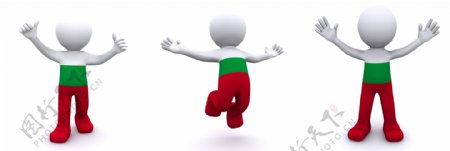 3D人物质感与保加利亚国旗