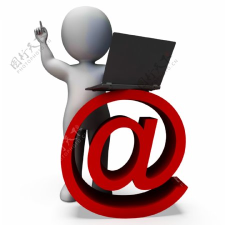 电子邮件符号和笔记本电脑显示对应