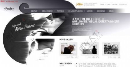 韩国黑色风景电影网站模板