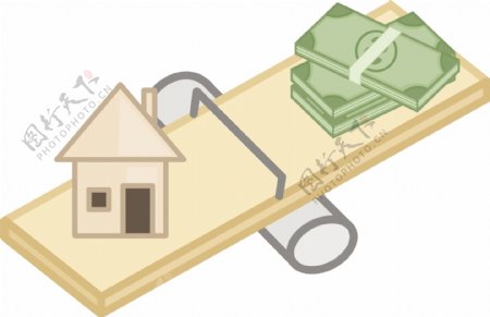 低成本的住宅房地产的概念矢量字符的卡通插画