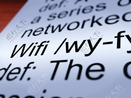 特写镜头显示网络连接WiFi的定义