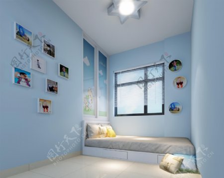 蓝色儿童卧室