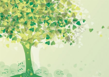 绿树墙纸背景图片