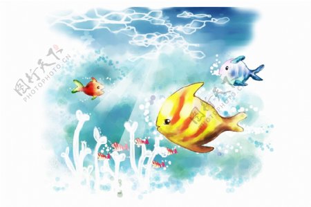 诗意旅程海底世界儿童模板影楼魔法书DVD50