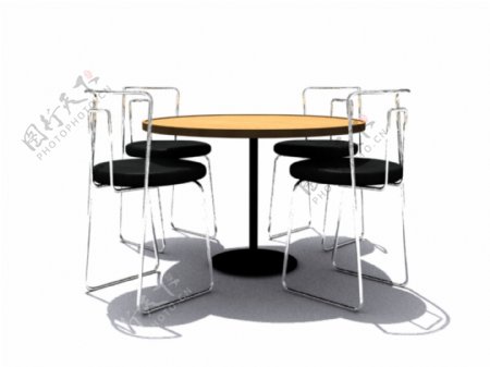 办公家具之餐桌椅0043D模型