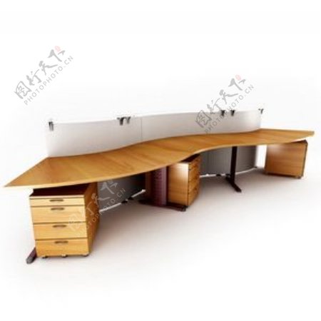 办公家具办公桌3d模型3d素材模板154