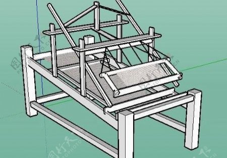 古代纺织机Sketchup模型