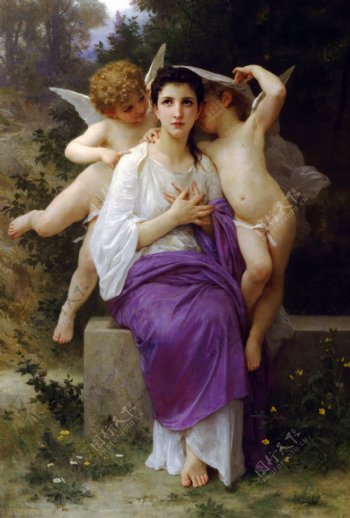 油画维纳斯与小天使图片