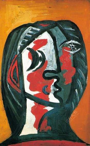 1926T鍧眅defemmeengrisetrougesurfondocre西班牙画家巴勃罗毕加索抽象油画人物人体油画装饰画