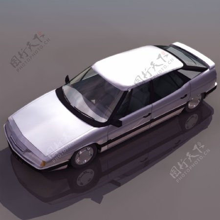 白色小轿车3D模型