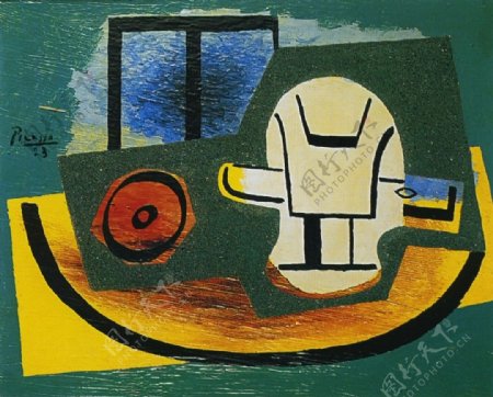 1923Pommeetverredevantunefen鍧眗e西班牙画家巴勃罗毕加索抽象油画人物人体油画装饰画